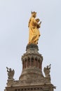 Virgin Mary, Notre Dame de la Garde bell tower, Marseille Royalty Free Stock Photo